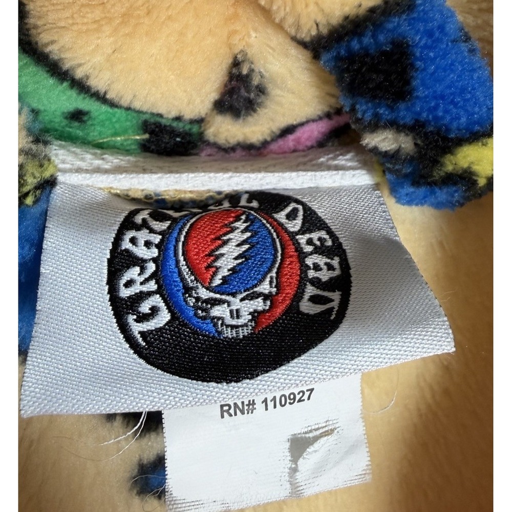 Grateful Dead Dancing Bears Fleece Robe Yellow One Size Licensed Hippie Soft! - Picture 3 of 7